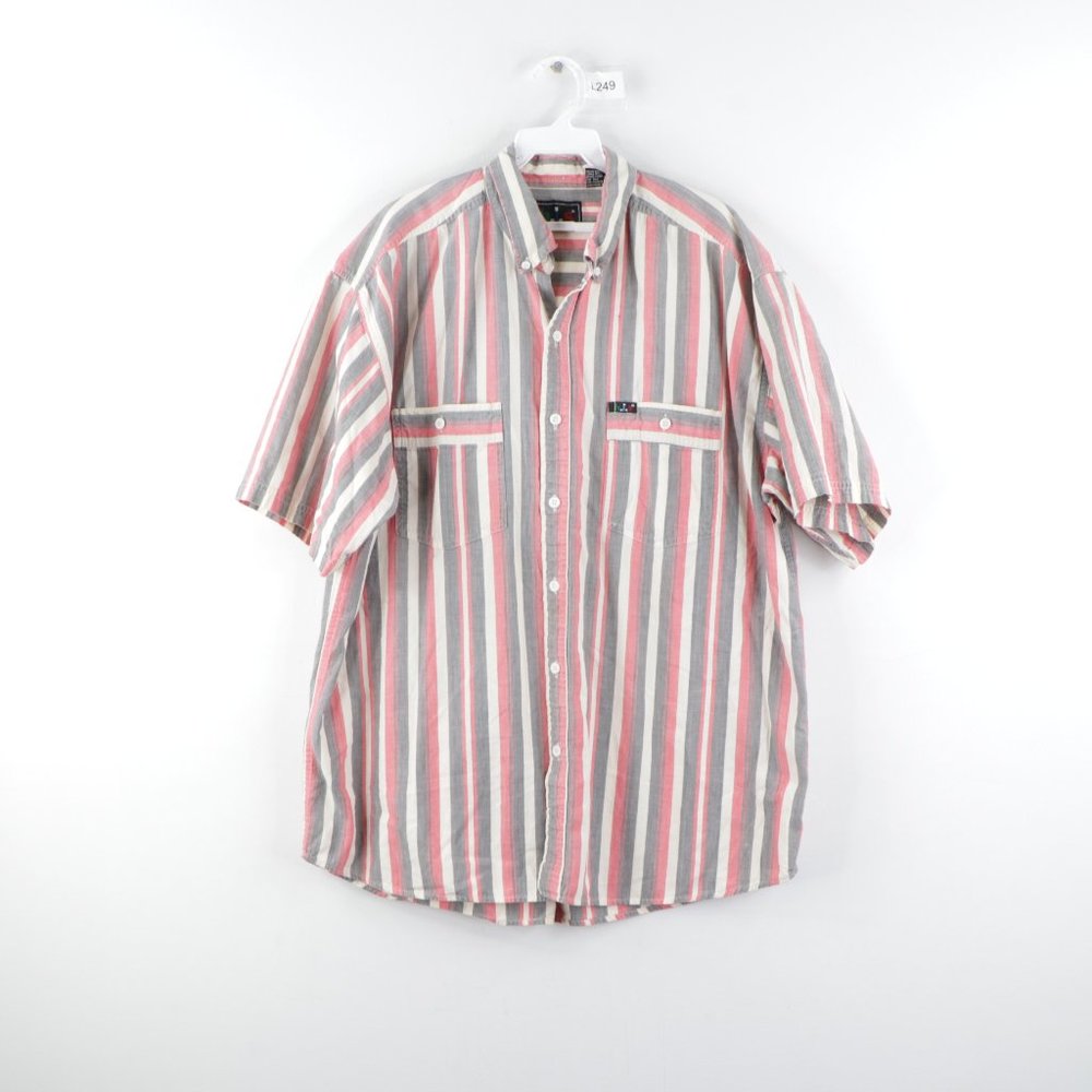 Vintage Streetwear Striped Double Pocket Shirt